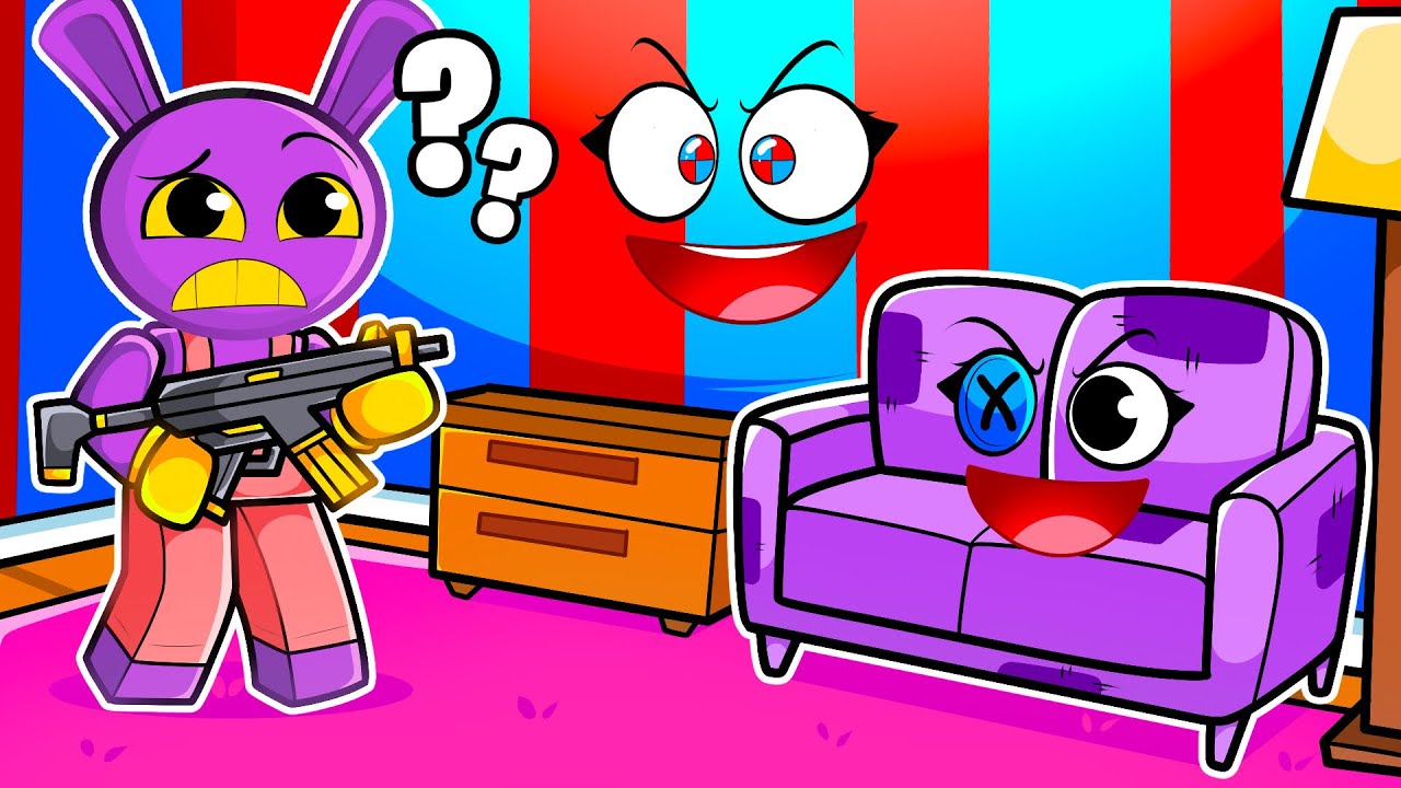 Jax e o Circo digital no SE ESCONDA OU MORRA no Roblox