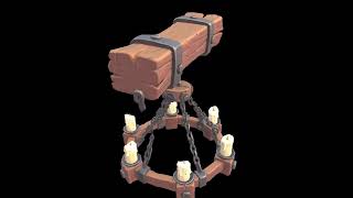 Low Poly Stylized Chandelier Variant - PBR | Low Poly Game Ready Asset