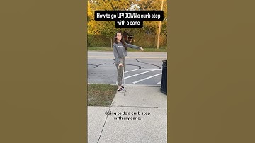 How to go UP/DOWN curb step with a cane #physicaltherapy #caregiver #seniorcare #caregiversupport