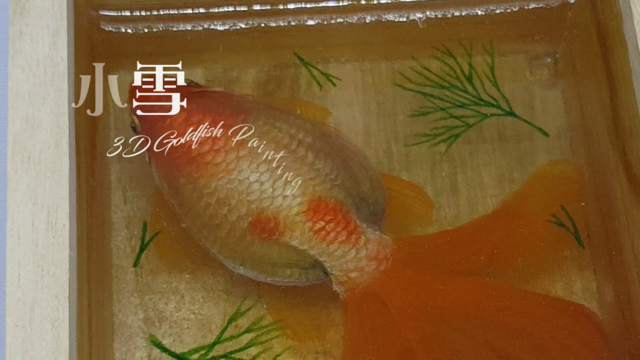 我的3D 金魚立体画制作風景My 3D Goldfish Painting【小雪