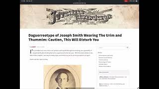 When I Found the Photograph of Joseph Smith