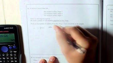 Edexcel GCSE Paper 2 June 2013 Question 21 - Stratified Sample