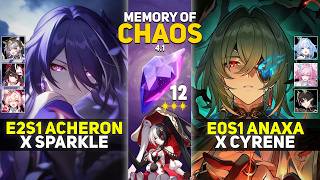 E2S1 Acheron Hypercarry &amp; E0S1 Anaxa x Cyrene | Memory Of Chaos 12 | Honkai Star Rail 4.1