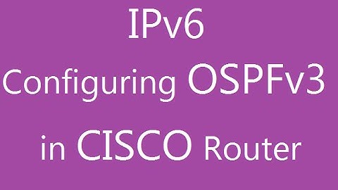IPv6 OSPF in Cisco Router