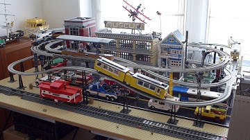 WIP: Lego Monorail Layout "Museum Square" with elevated train (Power Functions controlled)