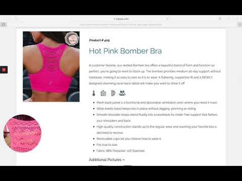 ZYIA Review Product #409 Hot Pink Bomber Bra XS XXL $31