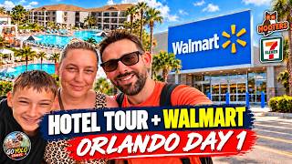 ORLANDO DAY 1 🇺🇸 Walmart, Hotel Tour, Dollar Tree, Hooters, 7-Eleven & Saltgrass