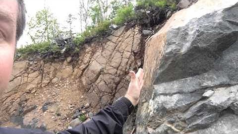 Faults in rock