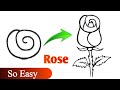 Rose drawing for beginners  simple rose drawing tutorial for kids