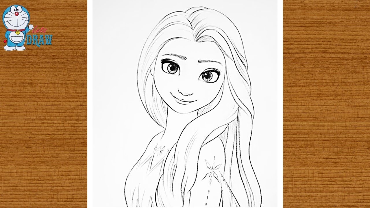 How to Draw Elsa  Frozen 2 Disney Princess Drawing  Pencil Sketch   PrabuDbz Art  YouTube