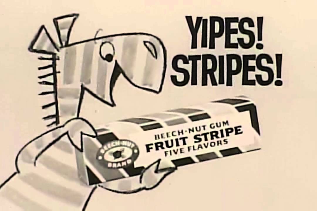 Beech-Nut Fruit Stripe Gum - 1962 - YouTube.