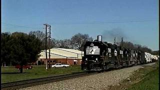 NS GP38-2 #5197 leads NS #688 at Rockmart, Georgia - 3/16/97