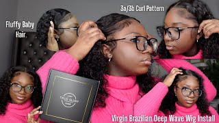 Virgin Brazilian Deep Wave Wig Install | Soft Natural 3a/3b Wig Install | True Glory Hair