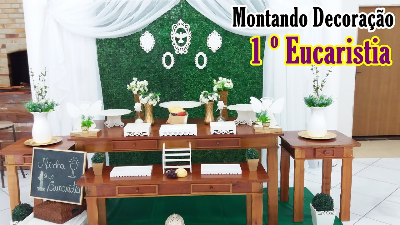 Decoraç u00e3o de PRIMEIRA EUCARISTIA Montando FESTA comigo 6 #7 Dias em Minha ROTINA na REAL YouTube -> Decoração De Primeira Comunhão Simples Com Flores Decoraç u00e3o de PRIMEIRA EUCARISTIA Montando FESTA comigo 6 #7 Dias em Minha ROTINA na REAL YouTube -> Decoração De Primeira Comunhão Simples Com Flores