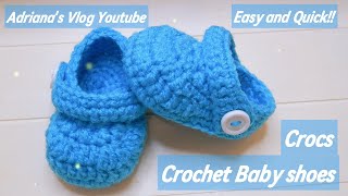 Baby shoes CROCS a crochet EASY AND QUICK SHOES. Beginner friendly/ Zapatitos Crocs a crochet FACIL