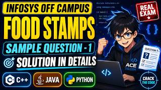 Infosys Off Campus Food Stamps Coding Question Solution | Sample Question 1 | C++ Java Python