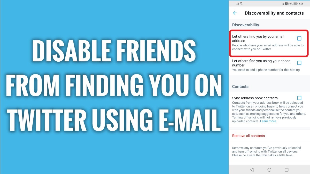 Disable Friends From Finding You On Twitter Using E-Mail
