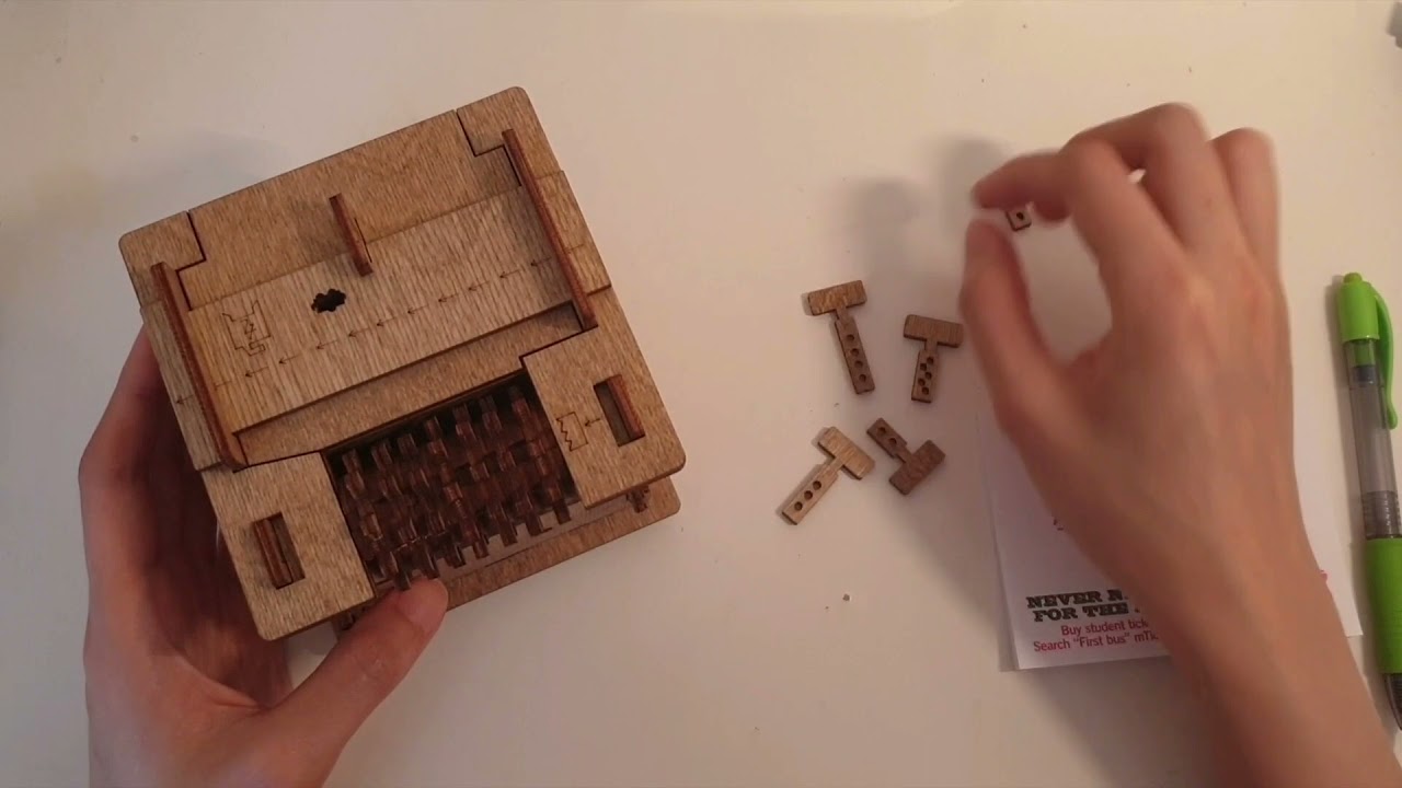 ASMR cluebox Schrödinger's cat wooden puzzle laser cut