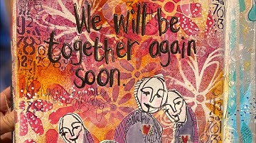 Art journal page-  Creating a layered background with stencils