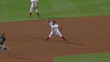 CWS@BOS: Panda dives to snare a grounder to third