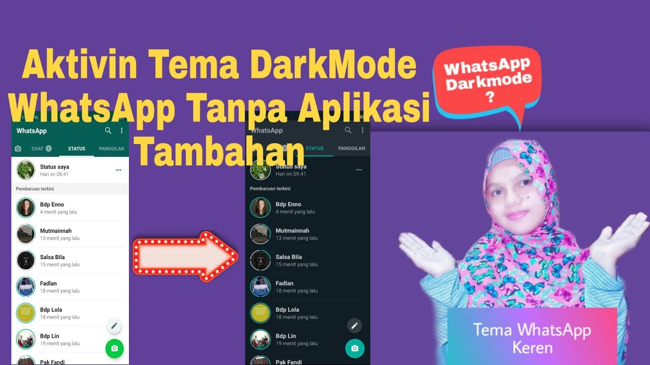CARA MENGUBAH TEMA WHATSAPP MENJADI TAMPILAN DARKMODE