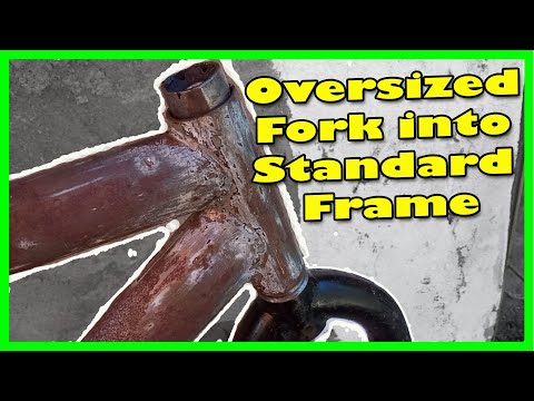 Oversized Fork into standard mtb frame - DIY Hack