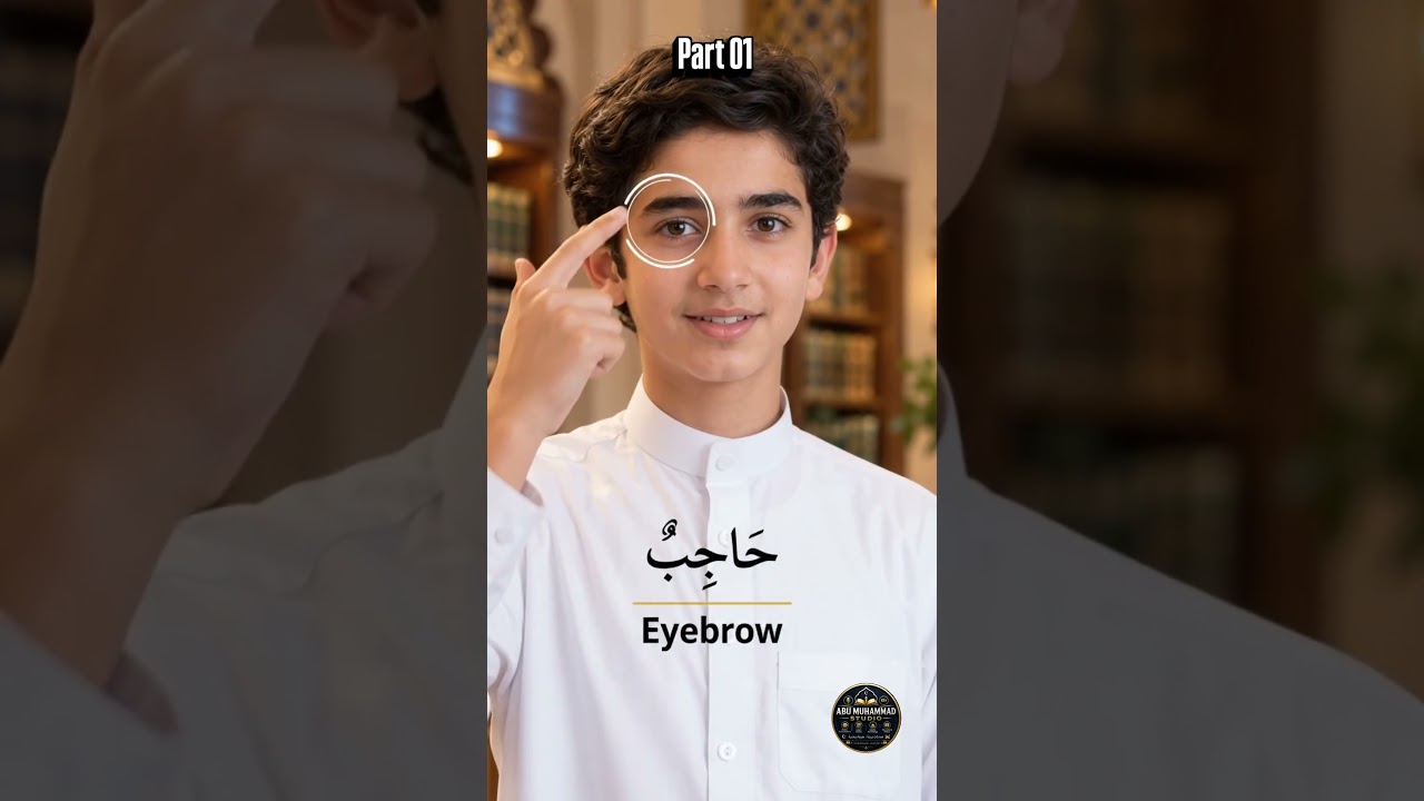 Arabic Body Parts | Part No 01 | أَعْضَاءُ الْجِسْمِ | جسم کے اعضاء کے عربی نام#shorts