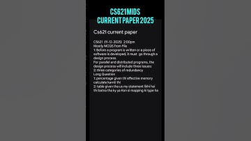 cs621 mids current paper 2025 #vu #vuexams #cs621