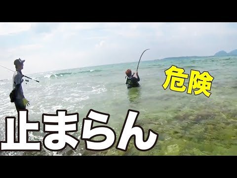 大物に引きずり込まれる