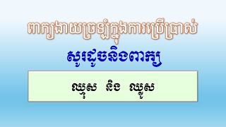 ពាក្យសូរដូច ឈ្មុស និង ឈ្លូស |សុភាសិតអធិប្បាយ | Khmer Proverb Detail |