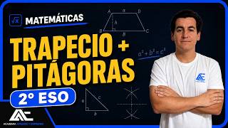 Área y perímetro de un trapecio isósceles con Pitágoras | Matemáticas 2º ESO