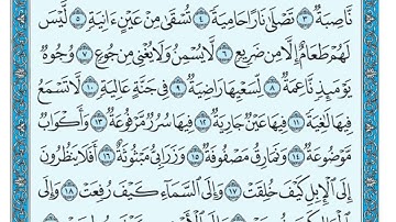 88  سورة الغاشية مكتوبة   ماهر المعيقلي