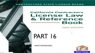 2022 NEW California Contractors License Study Guide (Law & Business) Part  16