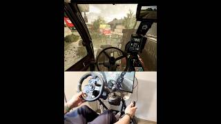Sennebogen telehandler loading feed mixer Thrustmaster Farmstick Steering Wheel #dkgc #fs25 #farming