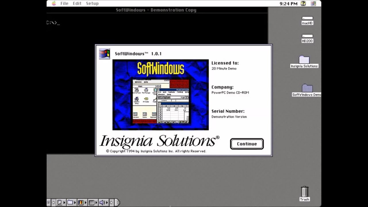 Softwindows Insignia SoftWindows macintosh os 7.5 - YouTube