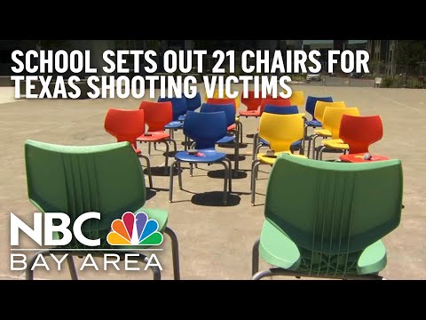 East Bay School Sets Out 21 Chairs for Victims of Texas School Shooting