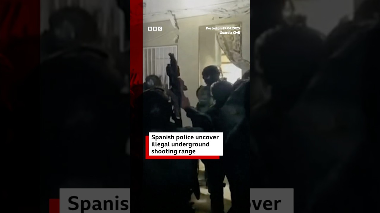 Spanish Police uncover illegal underground shooting range. 