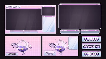CUTE PINK SPACE STREAM OVERLAY [FREE VERSION AVAILABLE]