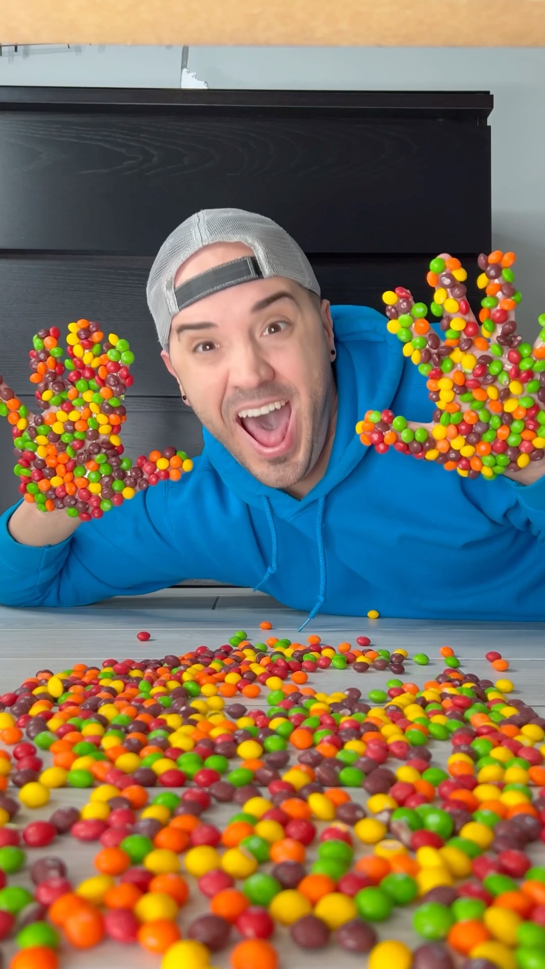 Sneezing candy skittles for monster ? #shorts