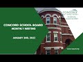Concord school board monthly meeting 1223