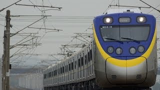 2013/12/10-通勤電聯車EMU800型國產車(815+816)試運轉8772次,大肚溪橋北(貨櫃場)通過.