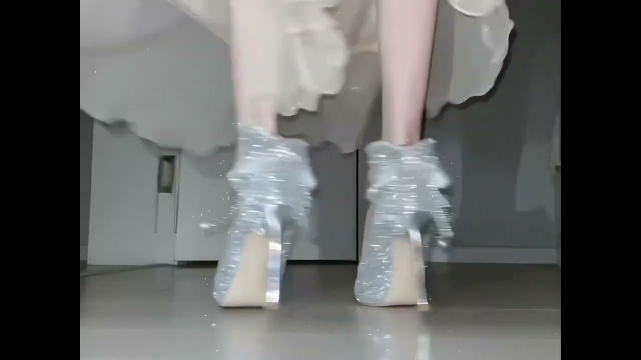 ✨ 헐 진짜 신데렐라다! 銀色水晶ガラスの靴 | 公主夢成真 | 太夢幻了 👸#水晶鞋 #glassslippers #신데렐라 #ガラスの靴 #銀色高跟鞋 #실버힐 #夢幻鞋 #公主