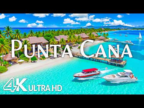Punta Cana 4K – Palm Beaches, Crystal Clear Waters & Dominican Republic Paradise | Relaxing Music