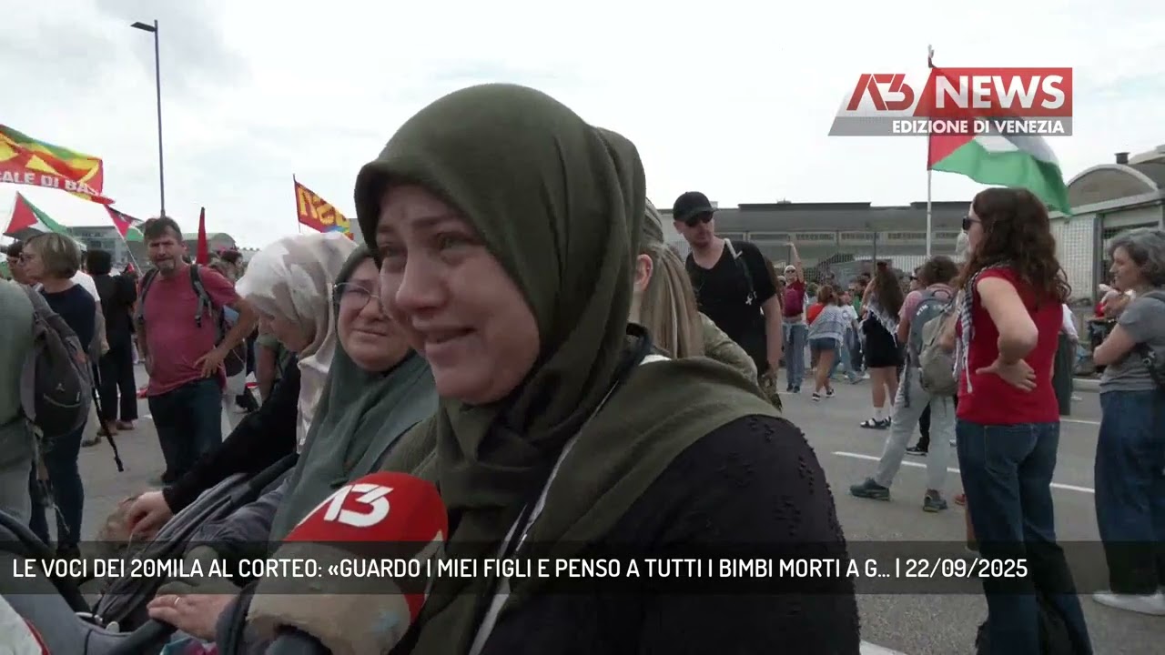 LE VOCI DEI 20MILA AL CORTEO: «GUARDO I MIEI FIGLI E PENSO A TUTTI I BIMBI MORTI A G... | 22/09/2025