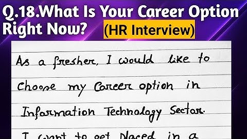 What Is Your Career Option Right Now |Interview Questions Answers |SRV Studyroom
