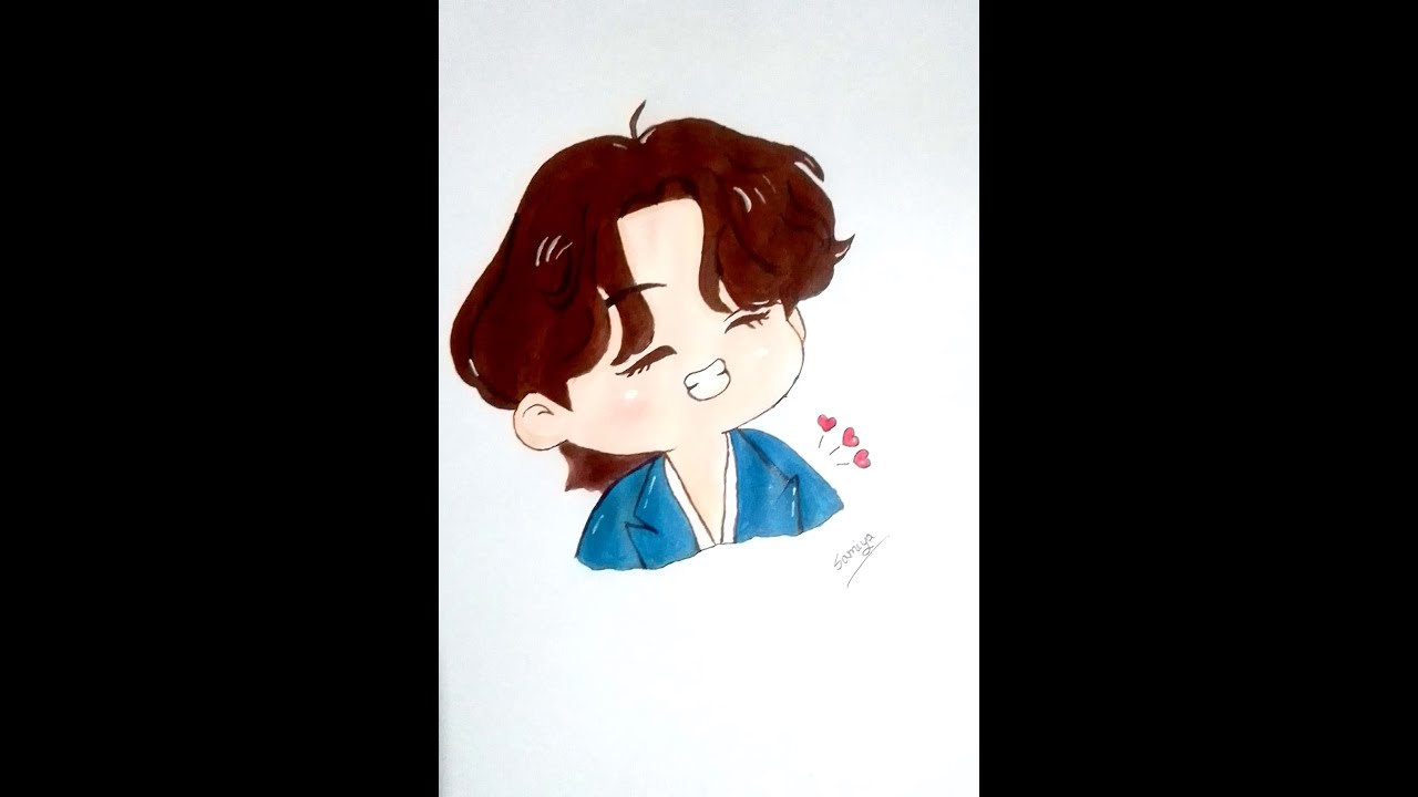 How to draw bts kim taehyungs cartoon || Easy drawing