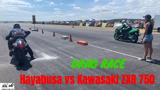 Hayabusa vs Kawasaki ZXR 750 drag racing 1/4 mile ?? - 4K UHD