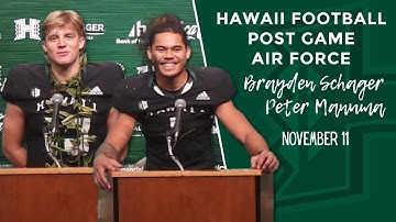 Hawaii vs Air Force Post Game: Brayden Schager & Peter Manuma