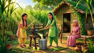 दो बहनों और दादी का फ्रेश गन्ने का जूस | Hindi kahani | Moral story | hindi cartoon