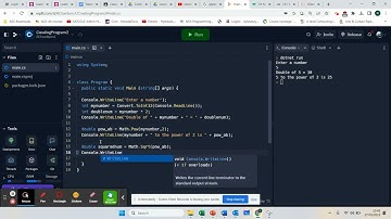 Lesson 5 - C# - Square Root / Powers